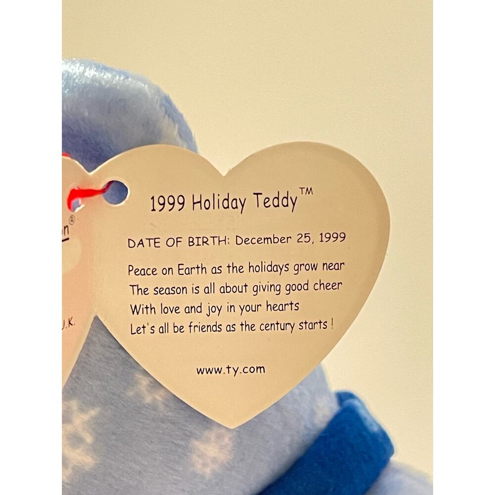 Original TY Beanie Babies 1999 HOLIDAY TEDDY - Picture 6 of 6